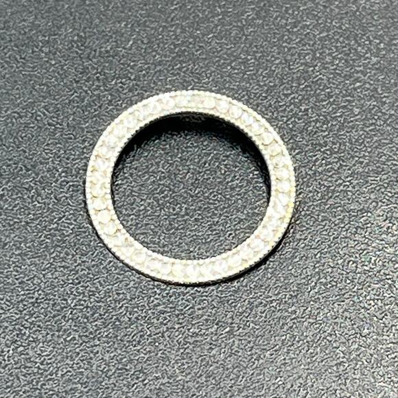 Jacmel Jewelry - JCM 10k White Gold Round Open Circle Diamond Cut Pendant Stamped